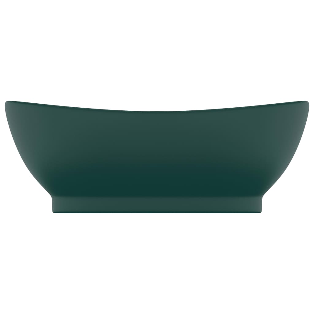 Lavabo Troppopieno Ovale Verde Scuro Opaco 58,5x39cm Ceramica 146937