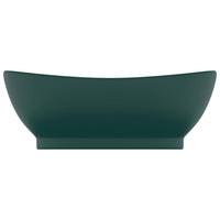 Lavabo Troppopieno Ovale Verde Scuro Opaco 58,5x39cm Ceramica 146937
