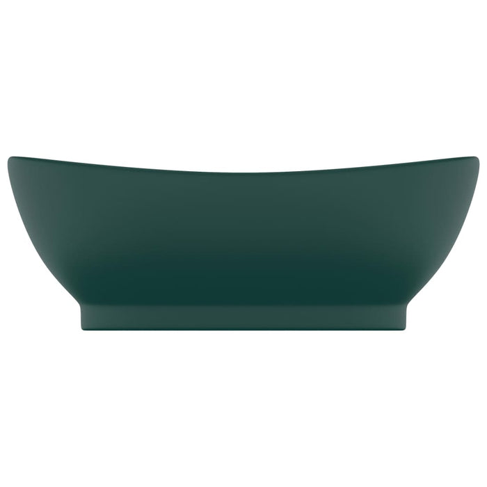 Lavabo Troppopieno Ovale Verde Scuro Opaco 58,5x39cm Ceramica 146937