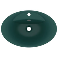 Lavabo Troppopieno Ovale Verde Scuro Opaco 58,5x39cm Ceramica 146937