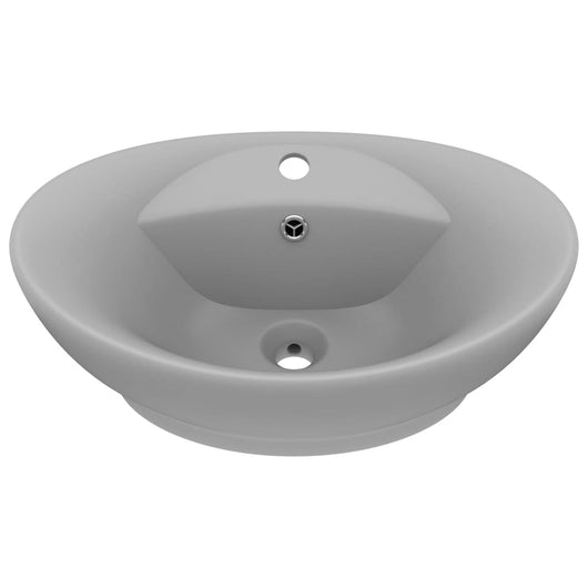 Lavabo con Troppopieno Ovale Turchese Grigio 58,5x39 cm Ceramica