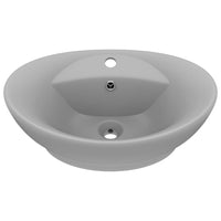 Lavabo-Lavandino con Troppopieno Ovale Turchese Grigio 58,5x39 cm Ceramica
