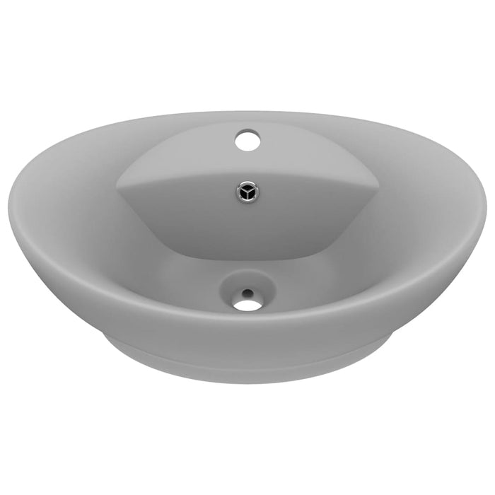 Lavabo-Lavandino con Troppopieno Ovale Turchese Grigio 58,5x39 cm Ceramica