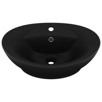 Lavandino-Lavello con Troppopieno Ovale Nero Opaco 58,5x39cm Ceramica