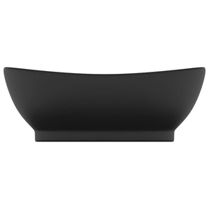 Lavandino-Lavello con Troppopieno Ovale Nero Opaco 58,5x39cm Ceramica
