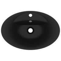 Lavandino con Troppopieno Ovale Nero Opaco 58,5x39cm Ceramica 146942