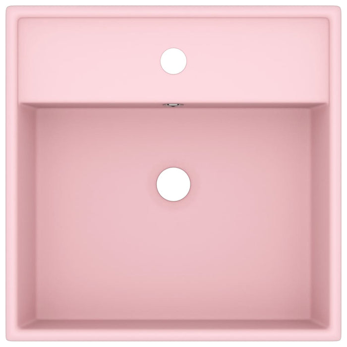 Lavabo Troppopieno Quadrato Rosa Opaco 41x41cm Ceramica 146944