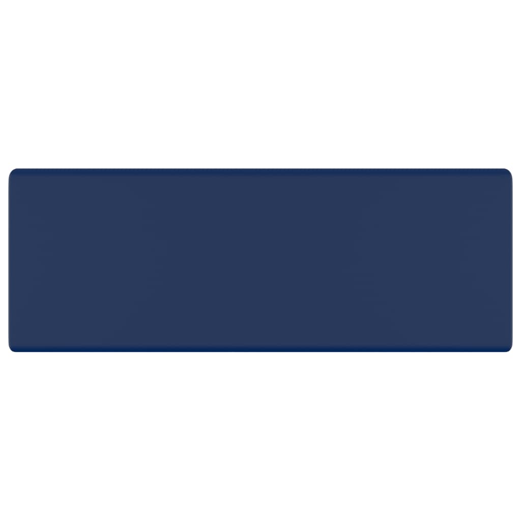 Lavabo-Lavandino-Lavello Troppopieno Quadrato Blu Scuro Opaco 41x41cm Ceramica