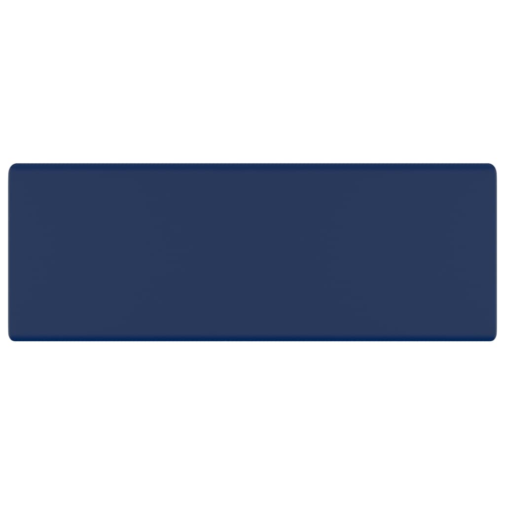 Lavabo quadrato di lusso con troppopieno lavabo da appoggio per wc per bagno stanza cosmetica 41 x 41 cm ceramica blu scuro opaco 02_0002688