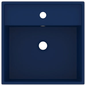 Lavabo Troppopieno Quadrato Blu Scuro Opaco 41x41cm Ceramica 146946