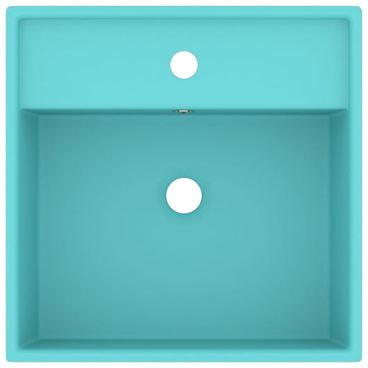 Lavabo Troppopieno Quadrato Verde Chiaro Opaco 41x41cm Ceramica 146947