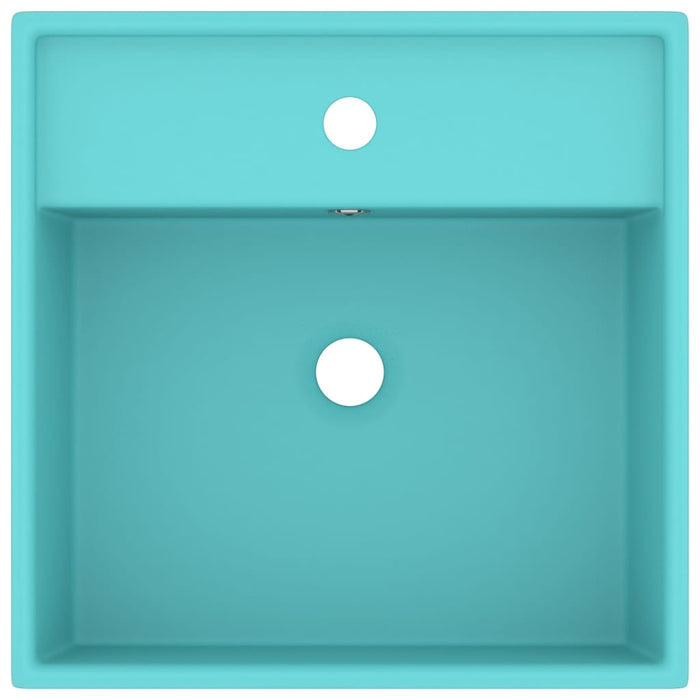 Lavabo Troppopieno Quadrato Verde Chiaro Opaco 41x41cm Ceramica 146947