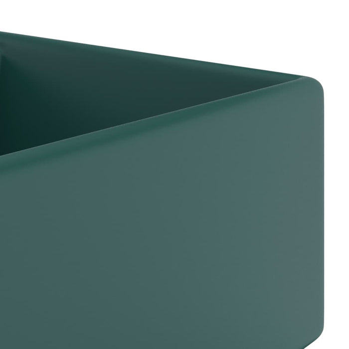 Lavabo Troppopieno Quadrato Verde Scuro Opaco 41x41cm Ceramica cod mxl 39851