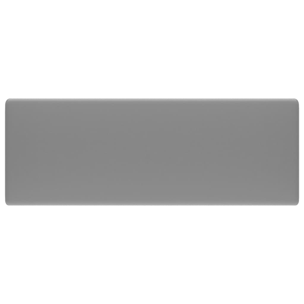 Lavabo quadrato di lusso con troppopieno da appoggio WC lavabo bagno stanza cosmetica opaco 41x41 cm ceramica grigio chiaro 02_0002691