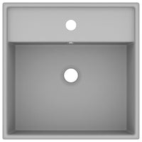Lavabo con Troppopieno Cubico Grigio Opaco 41x41 cm in Ceramica 146949