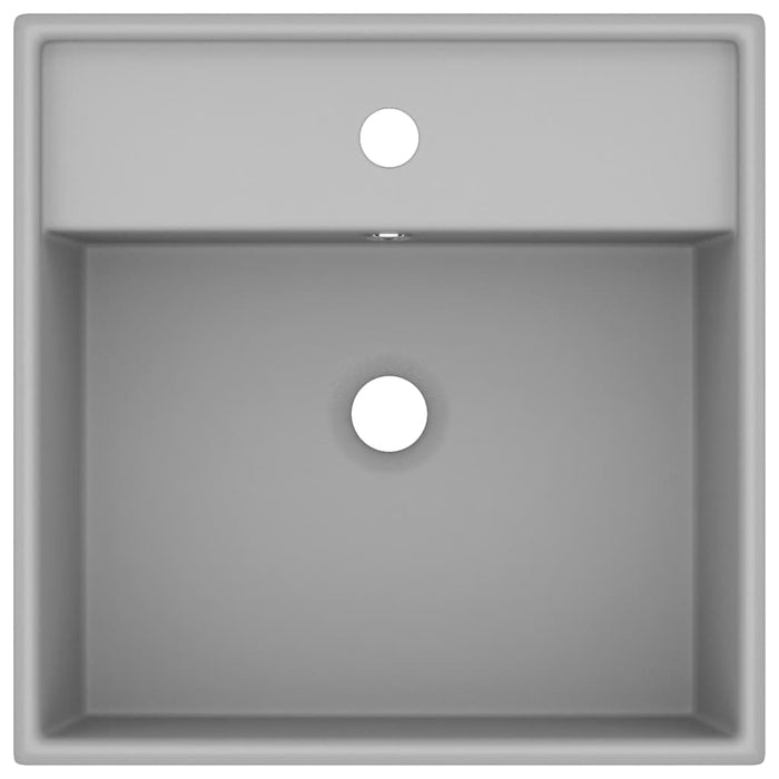 Lavabo con Troppopieno Cubico Grigio Opaco 41x41 cm in Ceramica 146949