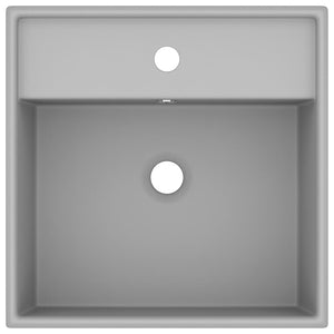 Lavabo con Troppopieno-Lavandino-Lavello Cubico Grigio Opaco 41x41 cm in Ceramica