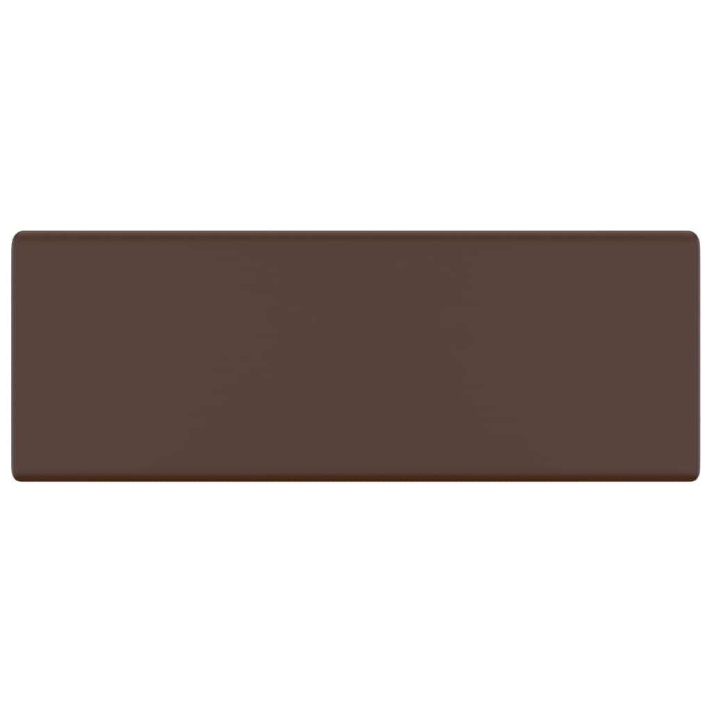 Lavabo Troppopieno Cubico Marrone Scuro Opaco 41x41cm Ceramica