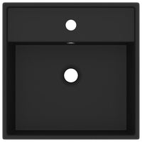 Lavabo-Lavandino-Lavello Troppopieno Quadrato Nero Opaco 41x41cm Ceramica