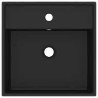 Lavabo quadrato di lusso con troppopieno da appoggio WC lavabo bagno stanza cosmetica casa nero opaco 41 x 41 cm ceramica 02_0002695
