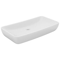 Lavandino-Lavello Luxury Rettangolare Bianco Opaco 71x38cm Ceramica
