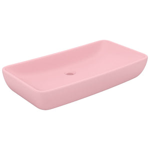 Lavabo rettangolare di lusso da appoggio WC lavabo bagno stanza cosmetica casa 71 x 38 cm ceramica rosa opaco 02_0002697
