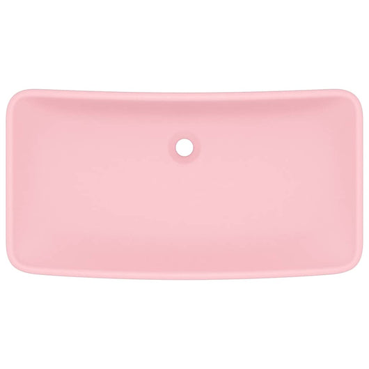 Lavabo rettangolare di lusso da appoggio WC lavabo bagno stanza cosmetica casa 71 x 38 cm ceramica rosa opaco 02_0002697