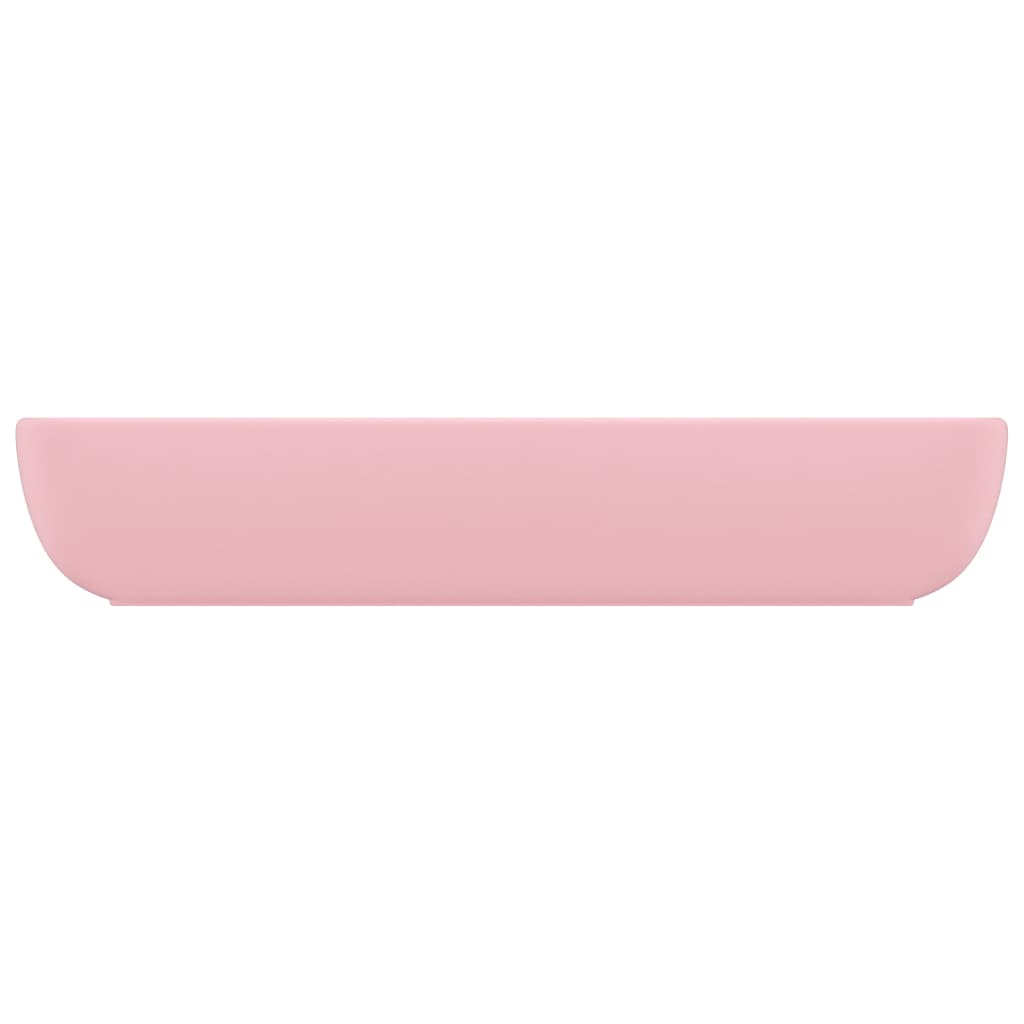 Lavabo rettangolare di lusso da appoggio WC lavabo bagno stanza cosmetica casa 71 x 38 cm ceramica rosa opaco 02_0002697