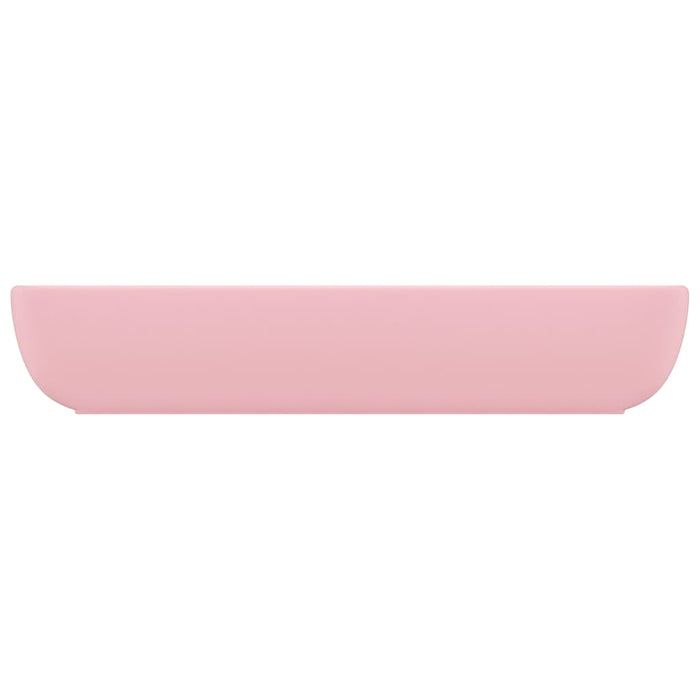 Lavabo rettangolare di lusso da appoggio WC lavabo bagno stanza cosmetica casa 71 x 38 cm ceramica rosa opaco 02_0002697