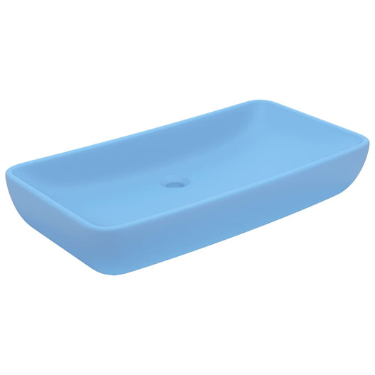 Lavabo rettangolare di lusso da appoggio WC lavabo bagno stanza cosmetica casa 71 x 38 cm ceramica azzurro opaco 02_0002698