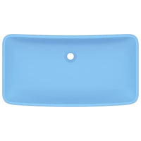 Lavabo Lusso Rettangolare Azzurro Opaco 71x38 cm in Ceramica 146956