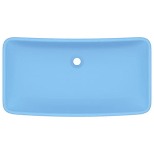 Lavabo Lusso Rettangolare Azzurro Opaco 71x38 cm in Ceramica 146956