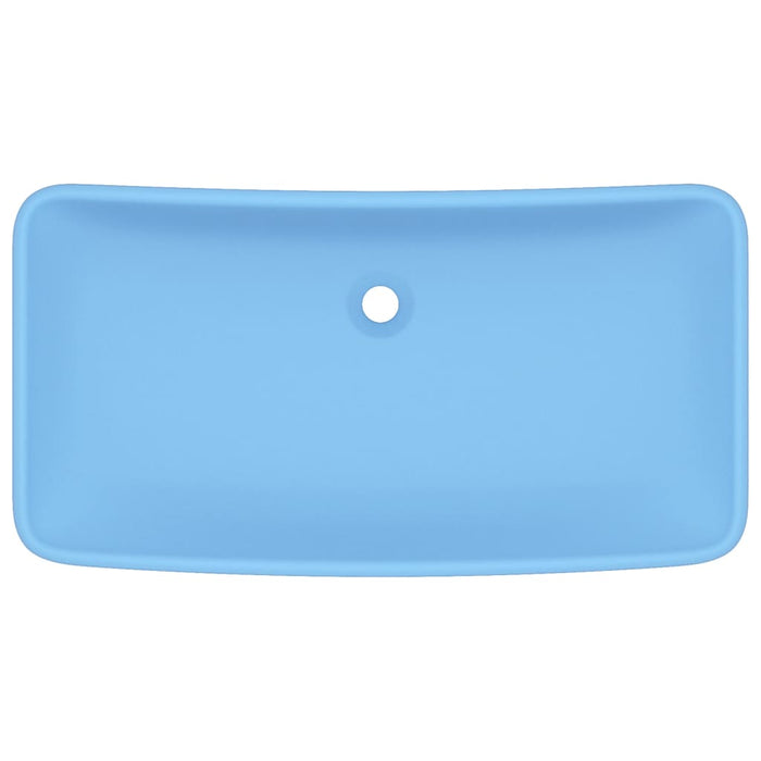 Lavabo-Lavandino-Lavello Lusso Rettangolare Azzurro Opaco 71x38 cm in Ceramica