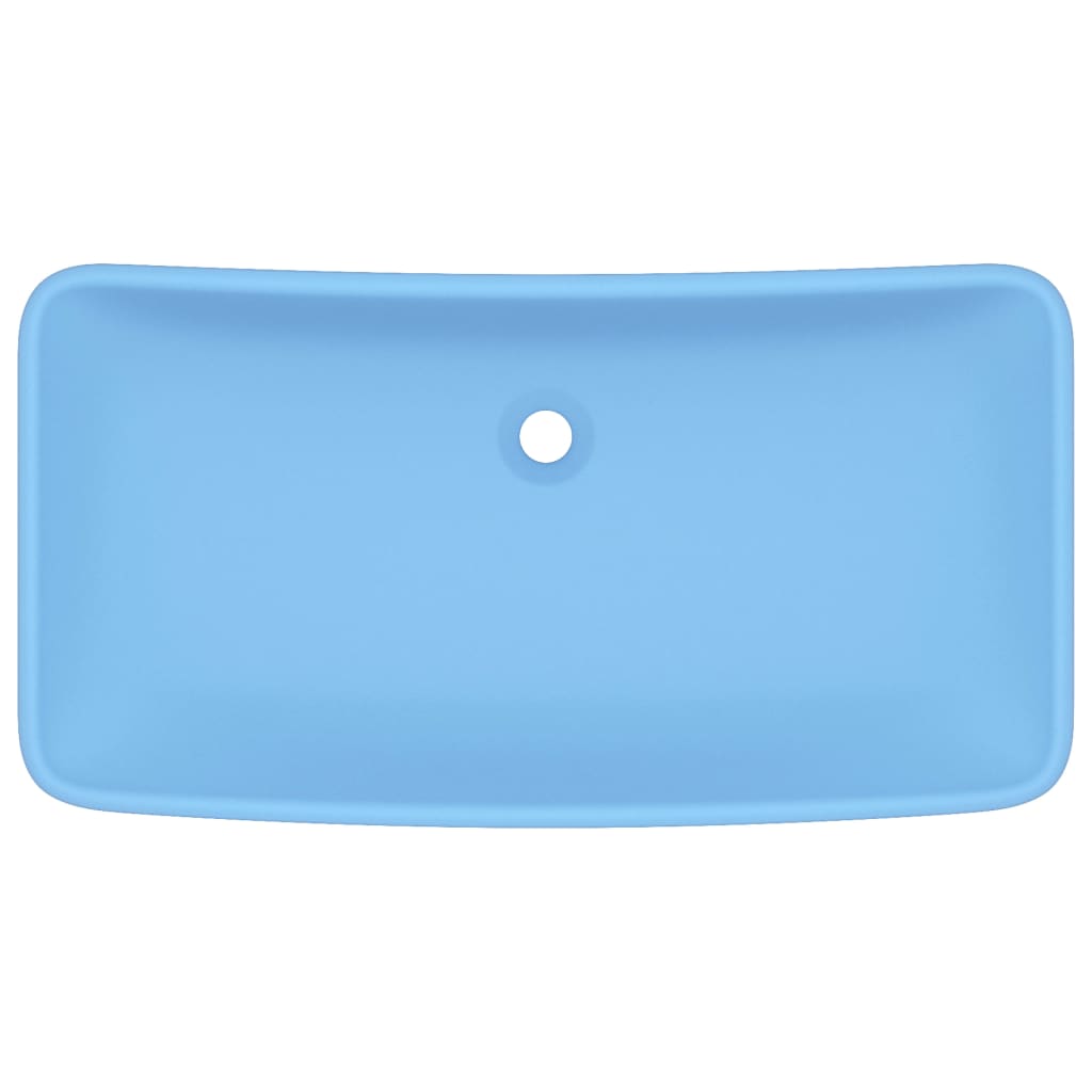 Lavabo rettangolare di lusso da appoggio WC lavabo bagno stanza cosmetica casa 71 x 38 cm ceramica azzurro opaco 02_0002698