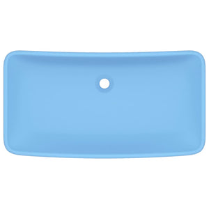 Lavabo rettangolare di lusso da appoggio WC lavabo bagno stanza cosmetica casa 71 x 38 cm ceramica azzurro opaco 02_0002698