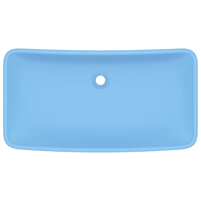 Lavabo rettangolare di lusso da appoggio WC lavabo bagno stanza cosmetica casa 71 x 38 cm ceramica azzurro opaco 02_0002698