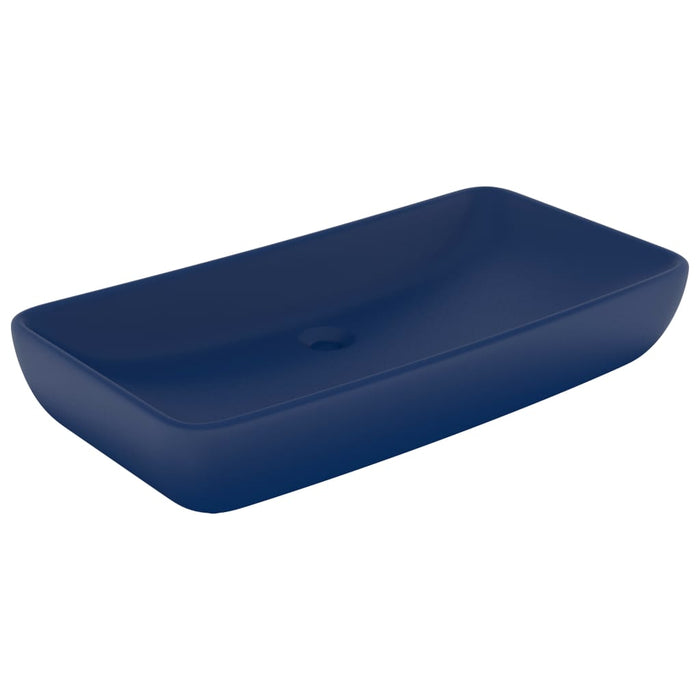 Lavabo Lusso Rettangolare Blu Scuro Opaco 71x38 cm in Ceramica 146957