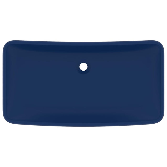 Lavabo Lusso Rettangolare Blu Scuro Opaco 71x38 cm in Ceramica 146957