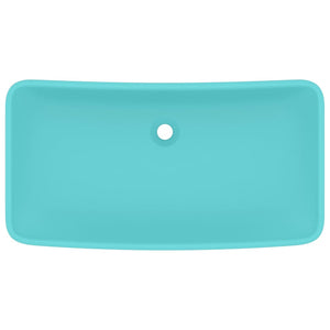 Lavabo-Lavandino-Lavello Lusso Rettangolare Verde Chiaro Opaco 71x38 cm Ceramica