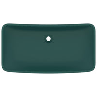 Lavabo Lusso Rettangolare Verde Scuro Opaco 71x38 cm Ceramica 146959
