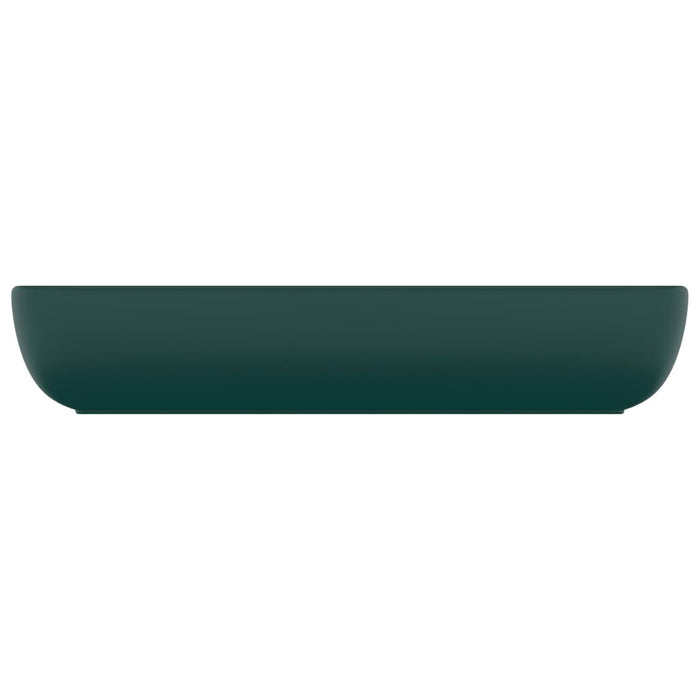 Lavabo Lusso Rettangolare Verde Scuro Opaco 71x38 cm Ceramica 146959
