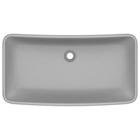 Lavabo Lusso Rettangolare Grigio Chiaro Opaco 71x38 cm Ceramica 146960
