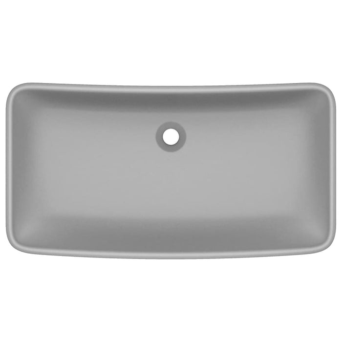 Lavabo Lusso Rettangolare Grigio Chiaro Opaco 71x38 cm Ceramica 146960