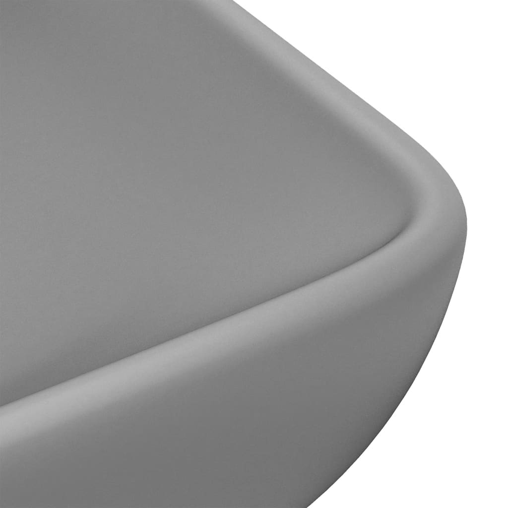 Lavabo Lusso Rettangolare Grigio Chiaro Opaco 71x38 cm Ceramica 146960