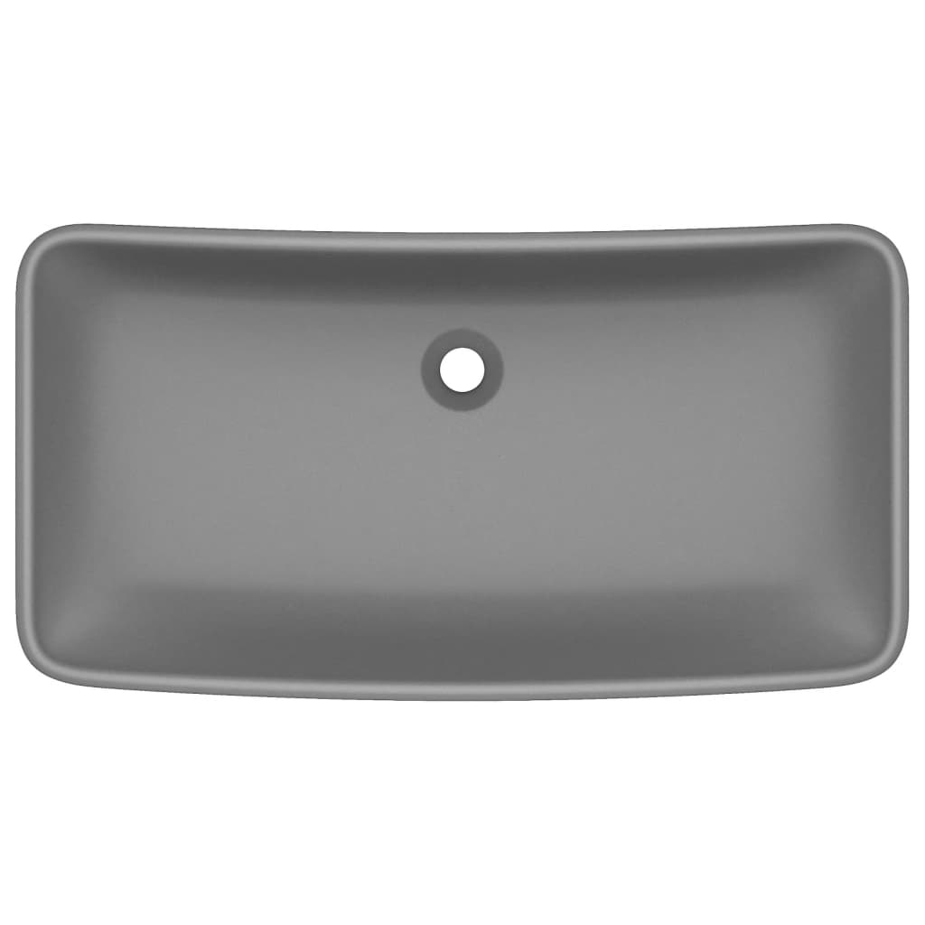 Lavabo Lusso Rettangolare Grigio Scuro Opaco 71x38 cm Ceramica cod mxl 43146