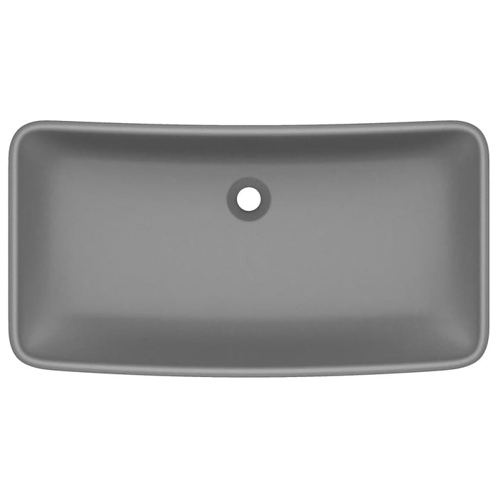 Lavabo Lusso Rettangolare Grigio Scuro Opaco 71x38 cm Ceramica cod mxl 43146