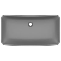 Lavabo-Lavandino-Lavello Lusso Rettangolare Grigio Scuro Opaco 71x38 cm Ceramica
