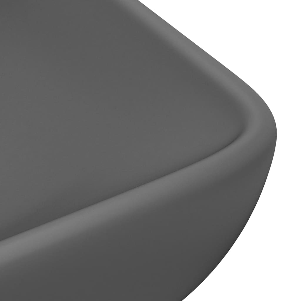 Lavabo rettangolare di lusso da appoggio WC lavabo bagno stanza cosmetica casa opaco 71 x 38 cm ceramica grigio scuro 02_0002703