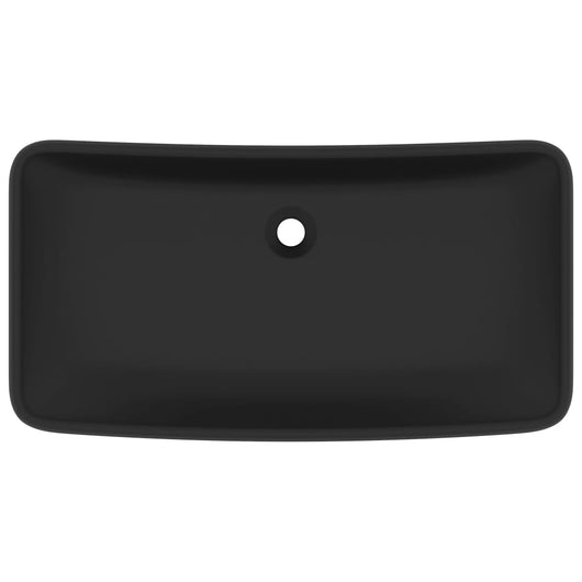 Lavandino-Lavello Lusso Rettangolare Nero Opaco 71x38 cm in Ceramica