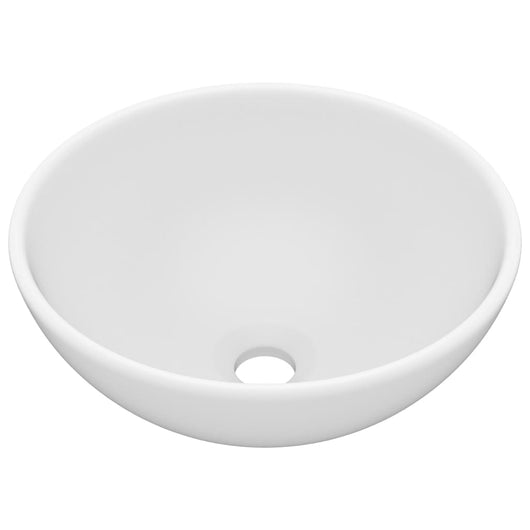 Lavandino Lusso Rotondo Bianco Opaco 32,5x14 cm in Ceramica 146965